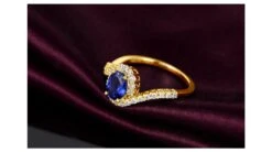 Bague Saphir Or Jaune Pavage Diamant Sinueux -Maria || Simplicity Soldes sby026 3