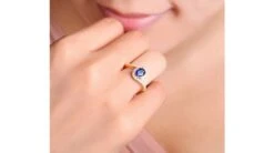 Bague Saphir Or Jaune Pavage Diamant Sinueux -Maria || Simplicity Soldes sby026 4