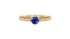 Bague Or Jaune Monture Torsadée. Saphir Bleu 0.55ct -Maria || Simplicity Soldes sby028 1