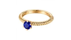 Bague Or Jaune Monture Torsadée. Saphir Bleu 0.55ct -Maria || Simplicity Soldes sby028 2 1