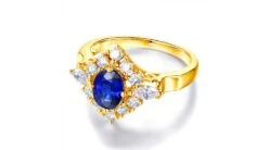 Bague Fiançailles Saphir Diamants Et Or Jaune. -Maria || Simplicity Soldes sby039 1