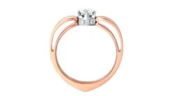 Solitaire Anneau Bombé - Or Blanc & Rose - Couronne Diamants | Gemperles -Maria || Simplicity Soldes sdr024 2