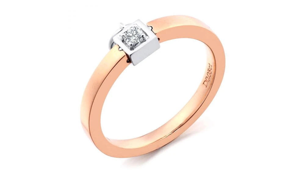 Candy Solitaire Pendentif - Bague De Mariage En Or Blanc, Rose Et Diamants | Gemperles 3 Candy Solitaire Pendentif - Bague De Mariage En Or Blanc, Rose Et Diamants | Gemperles – Image 3