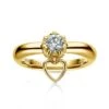 Bague Or Jaune Diamant Solitaire - Serti Griffes Et Grains | Coeur De Solitaire