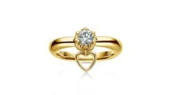 Bague Or Jaune Diamant Solitaire - Serti Griffes Et Grains | Coeur De Solitaire
