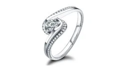 Bague A Une Passante Platine