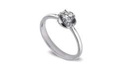 Solitaire Le Tourbillonnant Or Blanc - Diamants Sertis Griffes, Grains | Gemperles