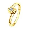 Solitaire Bague Fleur D'amour Diamantée - En Or Jaune - Paul Verlaine