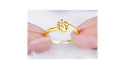 Solitaire Bague Fleur D'amour Diamantée - En Or Jaune - Paul Verlaine -Maria || Simplicity Soldes sdy047 2