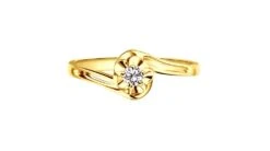 Solitaire Bague Fleur D'amour Diamantée - En Or Jaune - Paul Verlaine -Maria || Simplicity Soldes sdy047 3