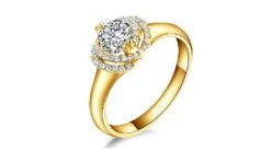 Bague Solitaire Gracieuse Majesté - Or Jaune & Diamants Enroulés | Gemperles