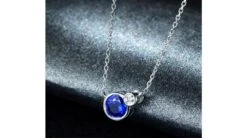 Collier Pendentif Or Blanc, Saphir Et Diamant Sertis Clos -Maria || Simplicity Soldes spw009 10