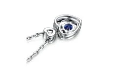 Pendentif Coeur Saphir Et Diamants. Or Blanc -Maria || Simplicity Soldes spw013 11