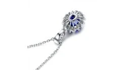 Pendentif Or Blanc Diamants Et Saphir 1.50cts -Maria || Simplicity Soldes spw015 2