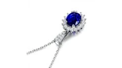 Pendentif Or Blanc Diamants Et Saphir 1.50cts -Maria || Simplicity Soldes spw015 3
