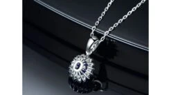 Pendentif Or Blanc Diamants Et Saphir 1.50cts -Maria || Simplicity Soldes spw015 7