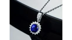 Pendentif Or Blanc Diamants Et Saphir 1.50cts -Maria || Simplicity Soldes spw015 8