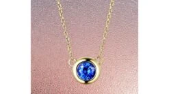 Collier Pendentif Solitaire Saphir Or Jaune. Soli Blue -Maria || Simplicity Soldes spy008 4