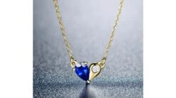Pendentif Coeur Saphir Et Diamant. Or Jaune Avec Sa Chaîne -Maria || Simplicity Soldes spy010 2