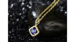 Pendentif Losange Or Jaune, Saphir Et Diamants -Maria || Simplicity Soldes spy012 1