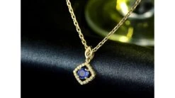 Pendentif Losange Or Jaune, Saphir Et Diamants -Maria || Simplicity Soldes spy012 3