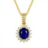 Pendentif Or Jaune Diamants Et Saphir 1.50cts