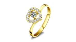 Coeur Diamanté - Solitaire Bague En Diamants Et Or Jaune | Gemperles