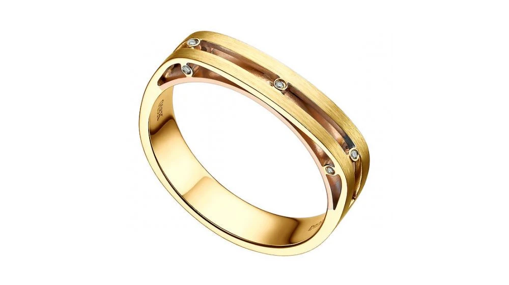 Bague Contemporaine Or Jaune Et Rose 18cts - Diamant 0.02ct | Junon 1 Bague Contemporaine Or Jaune Et Rose 18cts - Diamant 0.02ct | Junon